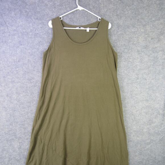 Isaac Mizrahi Live Dress Womens XLP Sleeveless Maxi Tank Asymmetrical Hem - Picture 1 of 7